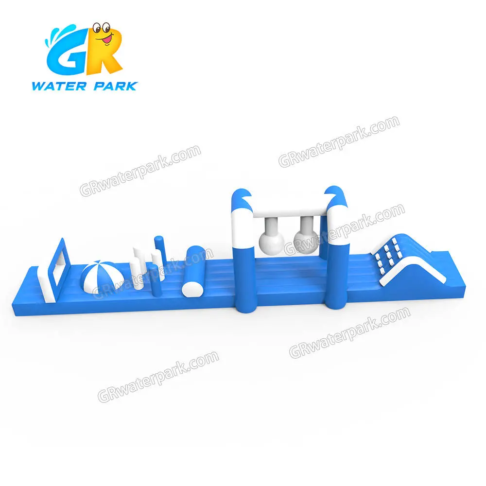 GW-174 Funny inflatable Blue and white kids water game water obstacle for pool