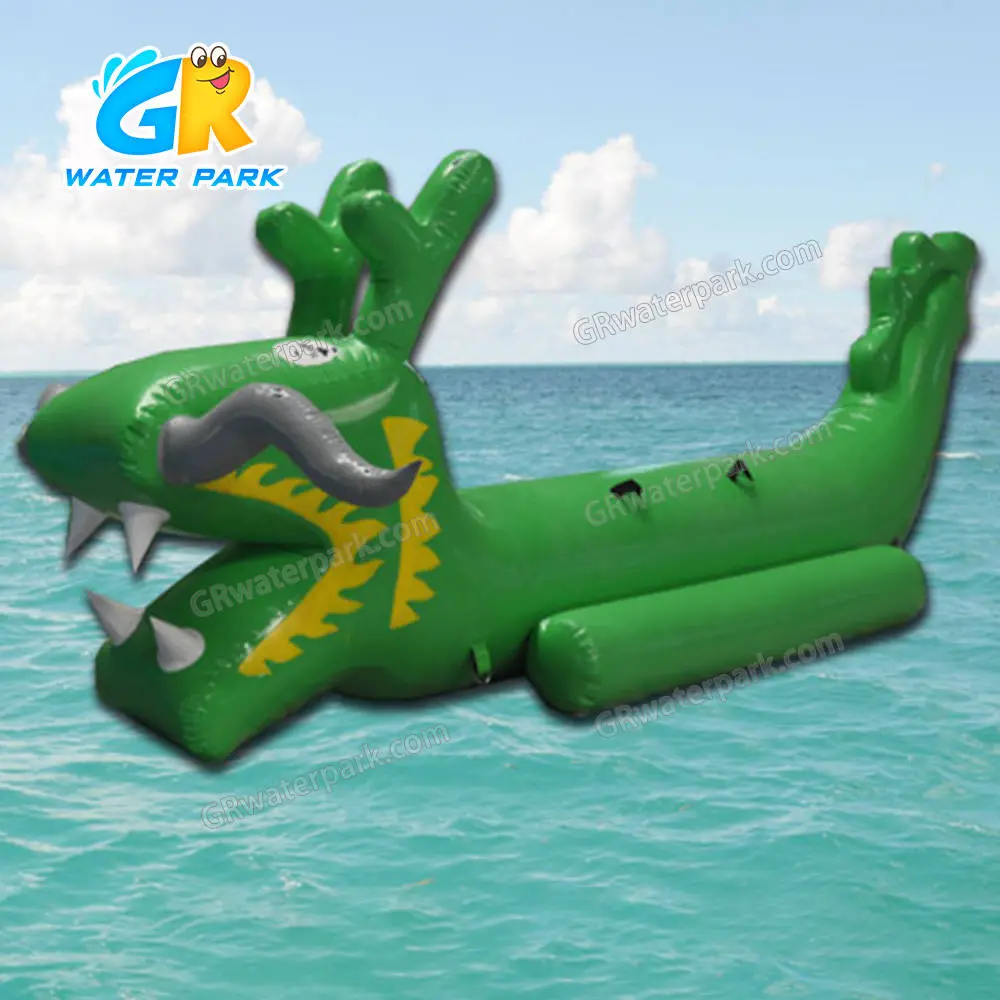 GW-177 0.9mm green Inflatable Dragon Ride Water game