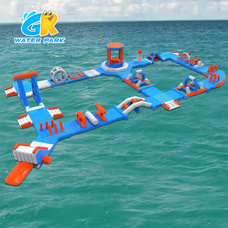 GW-026 TUV-Certified Inflatable Water Park for Sale &ndash; 31.5m x 19m Floating Aqua Park
