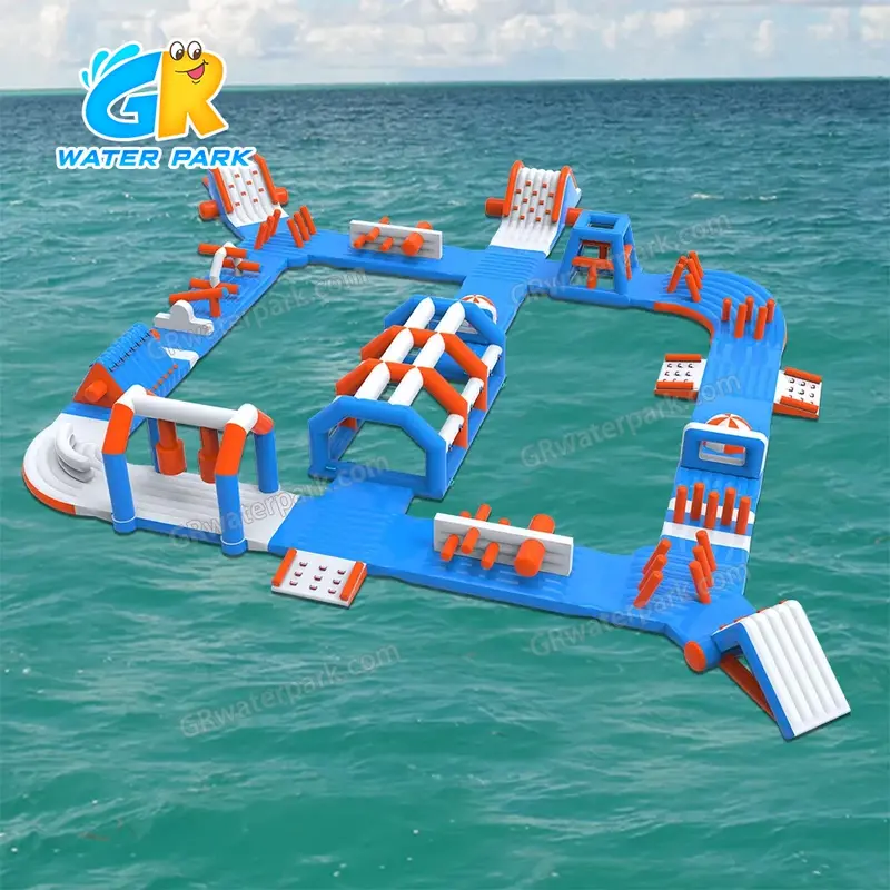 GW-031 Commercial Inflatable Water Park with Obstacle Course &ndash; Floating Aqua Park for Resorts & Rental Businesses