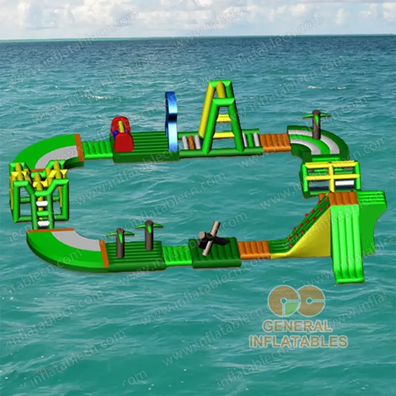 GW-125 Tropical Inflatable Water Park for Sale &ndash; Floating Jungle-Themed Aqua Park